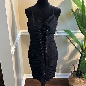 Elegant Black Ruched Dress